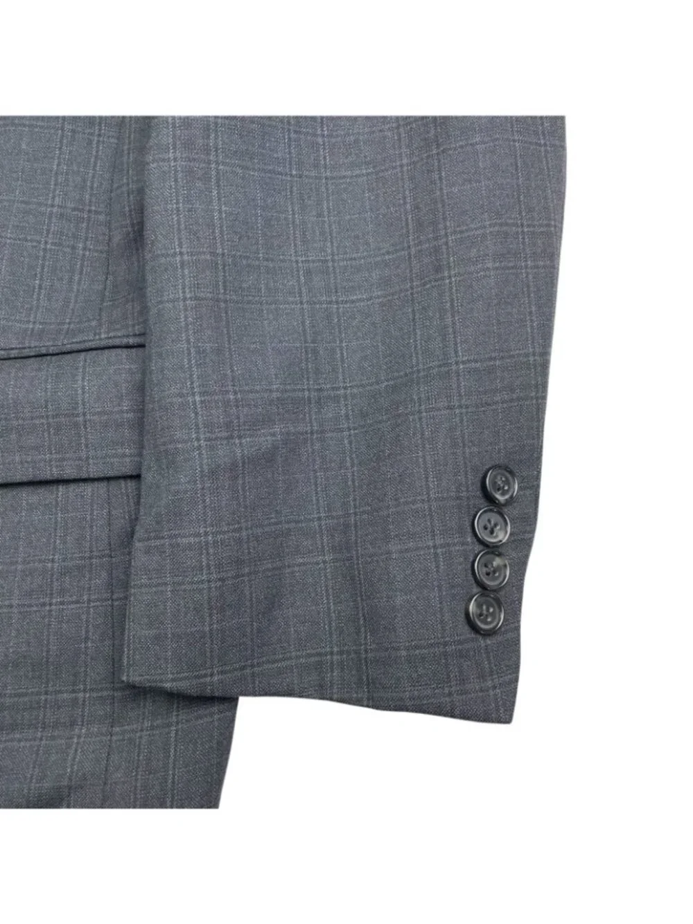 Hart Schaffner Marx Men's 100% Wool 2-Button Blazer Navy Blue Plaid • USA • 46R